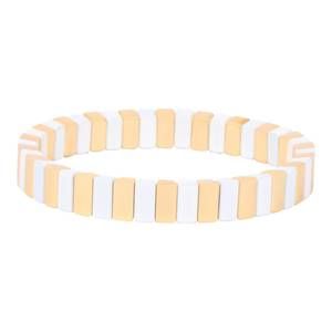 NEW COLOR SHOUT women's she's all that metallic bracelet in gold and white